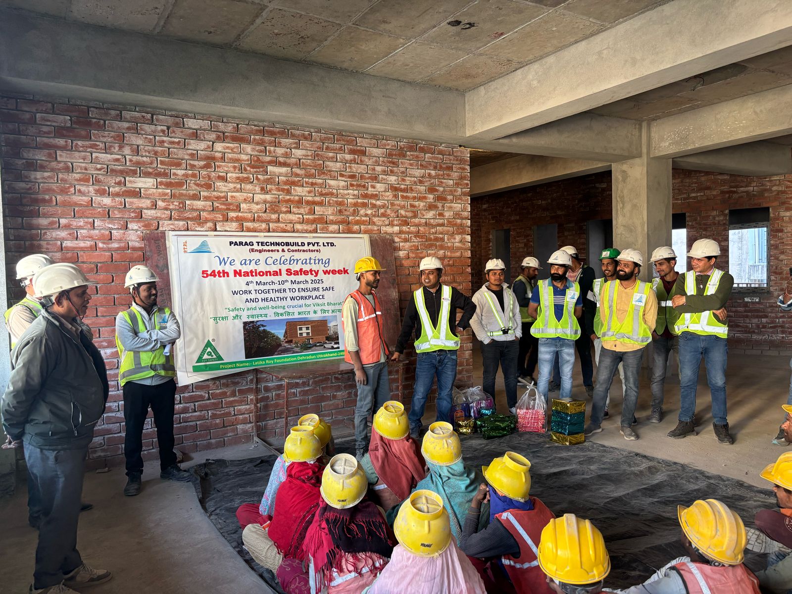 Team celebrations at Parag Technobuild project site